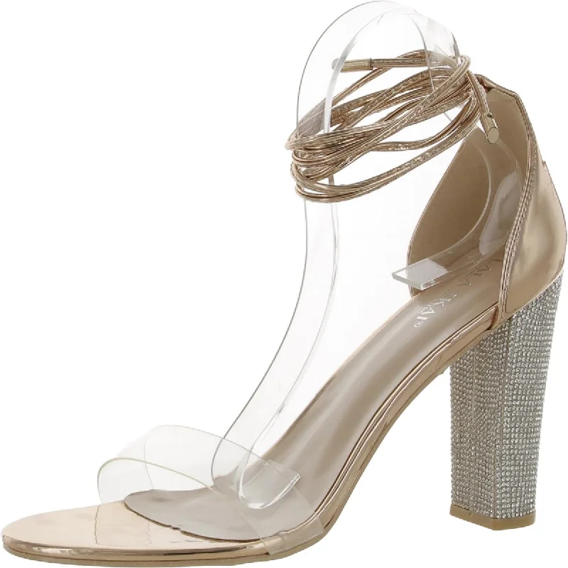 Women's Sandals with a Glitter - Coated Strap in Gold for a Sparkly Summer OutfitLALA IKAI Womens Mirroed Rhinestone Heels Women's Sandals with a Glitter - Coated Strap in Gold for a Sparkly Summer OutfitLALA IKAI Womens Mirroed Rhinestone Heels