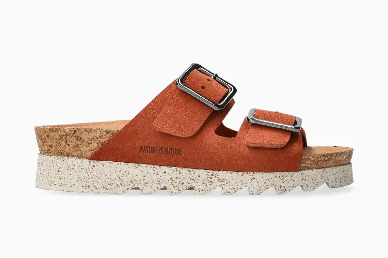 Women's Leather - Strapped Sandals with a Braided Detail in Brown for a Rustic AppealMaelia - Tobacco
