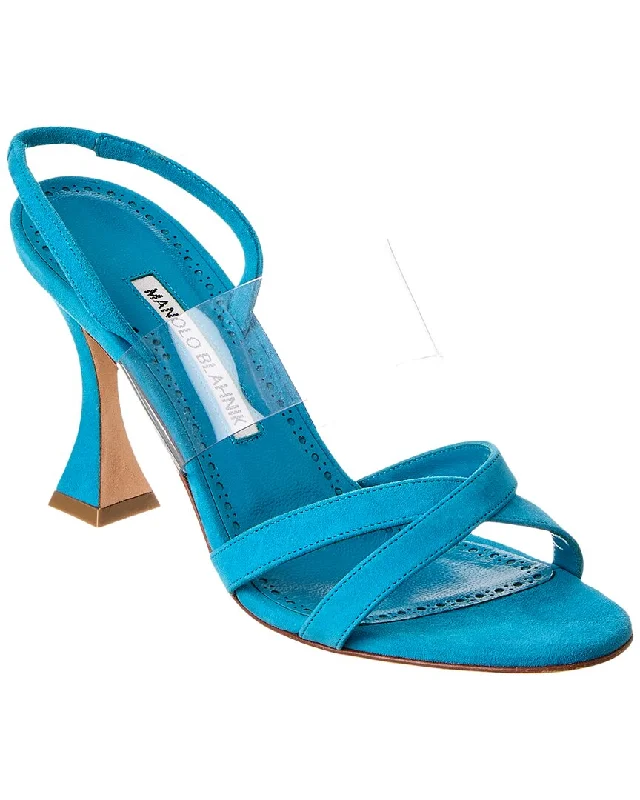 Women's Strappy Gladiator Sandals with Buckle Closures in Tan for a Boho LookManolo Blahnik Soliaro 90 Suede & Vinyl Slingback Sandal Women's Strappy Gladiator Sandals with Buckle Closures in Tan for a Boho LookManolo Blahnik Soliaro 90 Suede & Vinyl Slingback Sandal