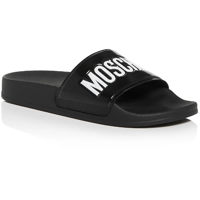 Waterproof Women's Rubber Beach Sandals with Arch Support in Blue for Water ActivitiesMoschino Womens Rubber Slip On Slide Sandals Waterproof Women's Rubber Beach Sandals with Arch Support in Blue for Water ActivitiesMoschino Womens Rubber Slip On Slide Sandals