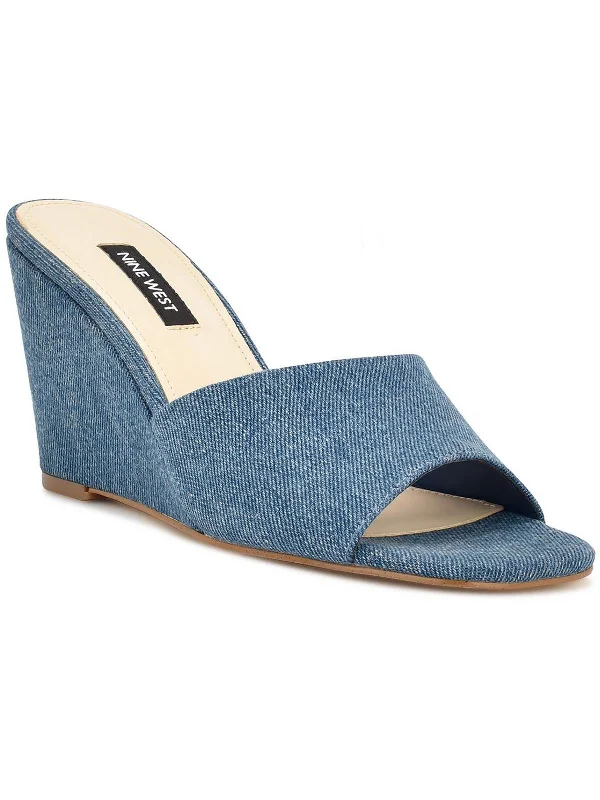 Plus Size Women's Wide - Width Platform Sandals in Black for Added Comfort and HeightNesa 7 Womens Faux Denim Square Toe Wedge Sandals Plus Size Women's Wide - Width Platform Sandals in Black for Added Comfort and HeightNesa 7 Womens Faux Denim Square Toe Wedge Sandals