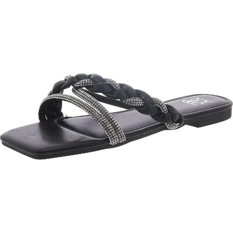 Plus Size Women's Wide - Width Platform Sandals in Black for Added Comfort and HeightNew York & Company Womens Braided Rhinestone Slide Sandals Plus Size Women's Wide - Width Platform Sandals in Black for Added Comfort and HeightNew York & Company Womens Braided Rhinestone Slide Sandals