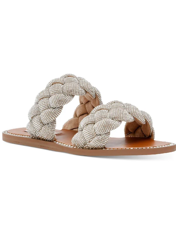 Women's Cork - Soled Espadrille Sandals with a Rope - Trimmed Upper in Navy for a Summer VibeNewbie Womens Rhinestone Slip On Slide Sandals Women's Cork - Soled Espadrille Sandals with a Rope - Trimmed Upper in Navy for a Summer VibeNewbie Womens Rhinestone Slip On Slide Sandals