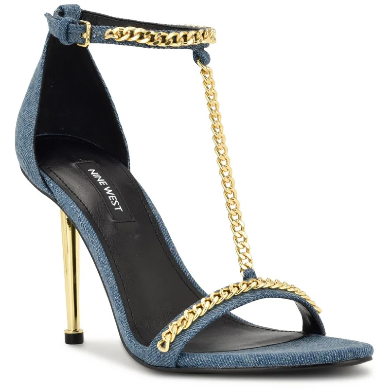 Women's Cork - Soled Espadrille Sandals with a Rope - Trimmed Upper in Navy for a Summer VibeNine West Womens Ropes Denim Chain Heels Women's Cork - Soled Espadrille Sandals with a Rope - Trimmed Upper in Navy for a Summer VibeNine West Womens Ropes Denim Chain Heels