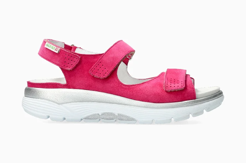 Sustainable Women's Recycled Material Sandals in Beige for Eco - Conscious ShoppersNorine - Fuchsia Sustainable Women's Recycled Material Sandals in Beige for Eco - Conscious ShoppersNorine - Fuchsia
