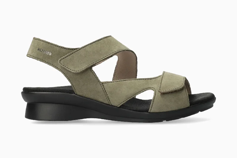 Elastic - Strap Women's Sandals with a Padded Toe in Teal for Easy On - and - OffPaska - Moss