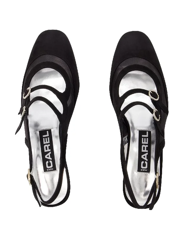 Women's Rhinestone - Embellished Open - Toe Sandals in Silver for a Glamorous Party LookPeach Night Pumps - Carel - Black - Velvet Women's Rhinestone - Embellished Open - Toe Sandals in Silver for a Glamorous Party LookPeach Night Pumps - Carel - Black - Velvet