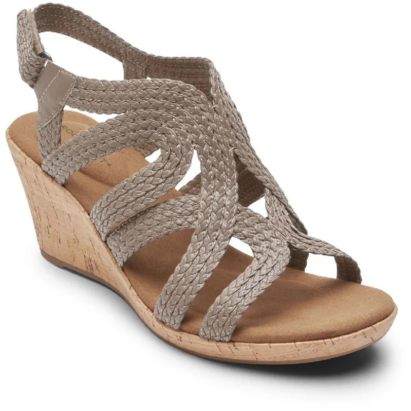 Plus Size Women's Wide - Width Platform Sandals in Black for Added Comfort and HeightRockport Womens Briah Perforated Cork Wedge Sandals Plus Size Women's Wide - Width Platform Sandals in Black for Added Comfort and HeightRockport Womens Briah Perforated Cork Wedge Sandals