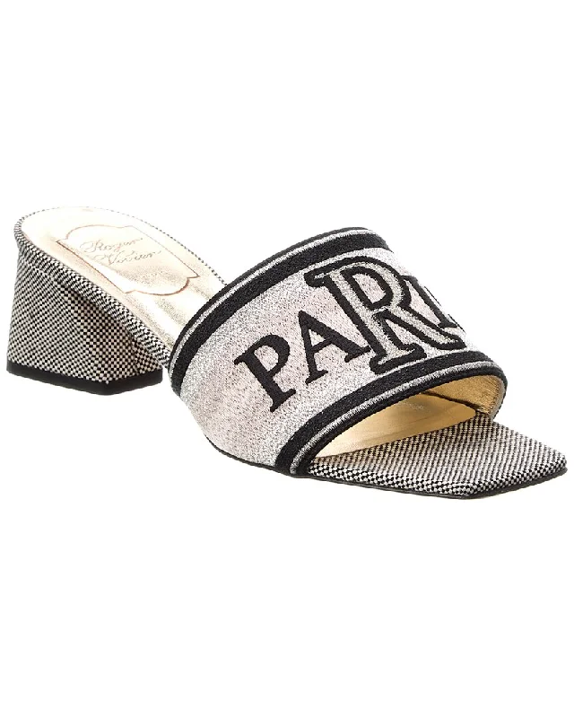 Sustainable Women's Recycled Material Sandals in Beige for Eco - Conscious ShoppersRoger Vivier Loves Canvas Sandal Sustainable Women's Recycled Material Sandals in Beige for Eco - Conscious ShoppersRoger Vivier Loves Canvas Sandal