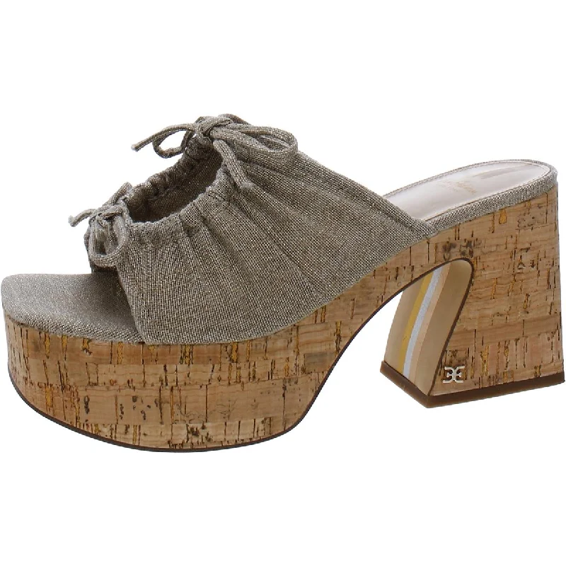 Plus Size Women's Wide - Width Platform Sandals in Black for Added Comfort and HeightSam Edelman Womens Dova Bow Cork Platform Sandals Plus Size Women's Wide - Width Platform Sandals in Black for Added Comfort and HeightSam Edelman Womens Dova Bow Cork Platform Sandals
