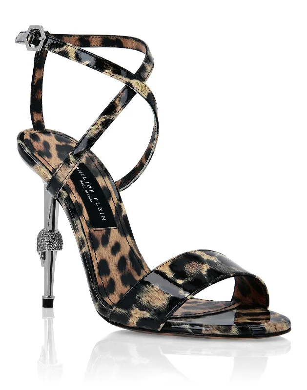 Women's Ankle - Strap Sandals with a Block Heel in Red for a Sophisticated StyleSkull Heel Leopard Sandals Women's Ankle - Strap Sandals with a Block Heel in Red for a Sophisticated StyleSkull Heel Leopard Sandals