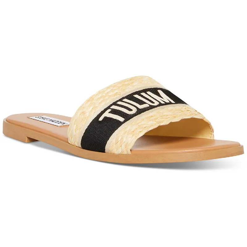 Women's Thong Sandals with a Beaded Design in Multicolor for a Beachy AestheticSteve Madden Womens Knox Square Toe Flat Slide Sandals Women's Thong Sandals with a Beaded Design in Multicolor for a Beachy AestheticSteve Madden Womens Knox Square Toe Flat Slide Sandals
