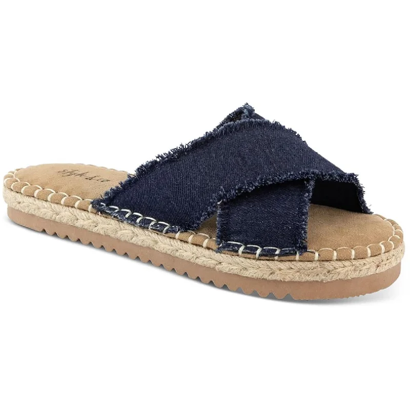 Women's Sandals with a Floral - Printed Upper in Pink for a Feminine Spring LookStyle & Co. Womens Kelt Denim Criss-Cross Front Slide Sandals Women's Sandals with a Floral - Printed Upper in Pink for a Feminine Spring LookStyle & Co. Womens Kelt Denim Criss-Cross Front Slide Sandals