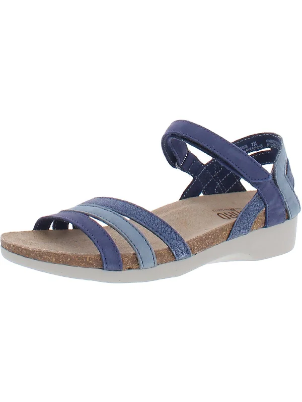 Elastic - Strap Women's Sandals with a Padded Toe in Teal for Easy On - and - OffSummer Womens Leather Shimmer Footbed Sandals Elastic - Strap Women's Sandals with a Padded Toe in Teal for Easy On - and - OffSummer Womens Leather Shimmer Footbed Sandals
