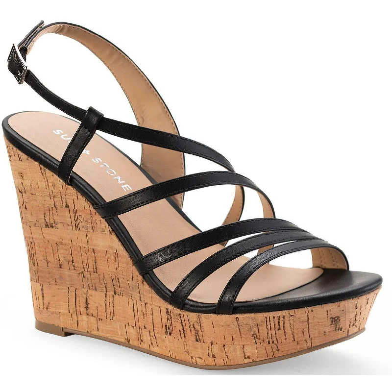 Women's Leather - Strapped Sandals with a Braided Detail in Brown for a Rustic AppealSun + Stone Womens Natasha Faux Leather Slingback Wedge Sandals Women's Leather - Strapped Sandals with a Braided Detail in Brown for a Rustic AppealSun + Stone Womens Natasha Faux Leather Slingback Wedge Sandals