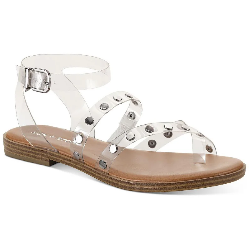 Child - Friendly Women's Sandals with a Secure Buckle in Purple for Moms on the GoSun + Stone Womens Studleyyc Flat Ankle Strap Thong Sandals Child - Friendly Women's Sandals with a Secure Buckle in Purple for Moms on the GoSun + Stone Womens Studleyyc Flat Ankle Strap Thong Sandals