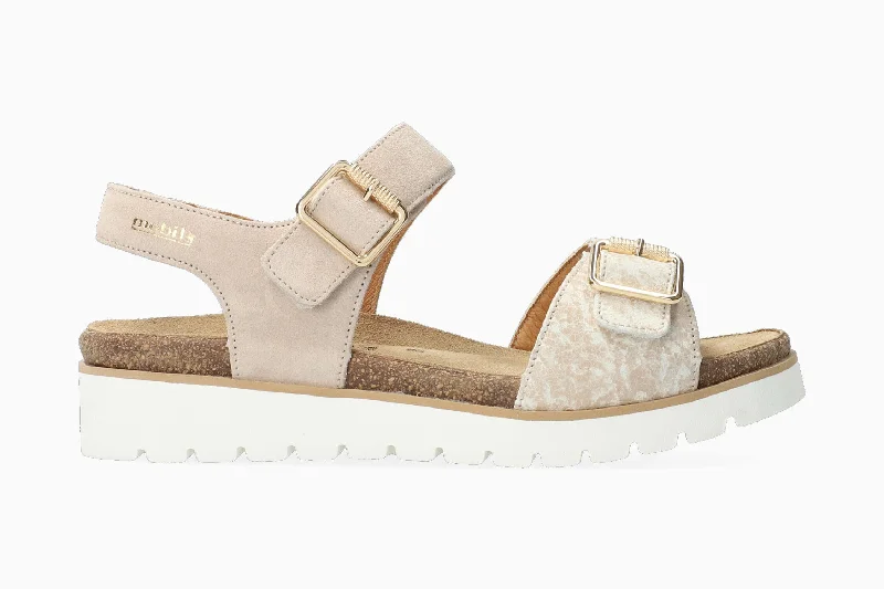 Sustainable Women's Recycled Material Sandals in Beige for Eco - Conscious ShoppersTarina - Light Sand