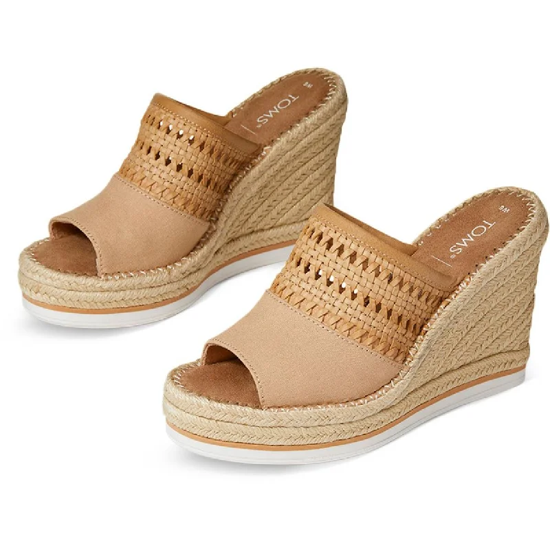 Women's Sandals with a Floral - Printed Upper in Pink for a Feminine Spring LookToms Womens Monica Mule Woven Mules Platform Sandals Women's Sandals with a Floral - Printed Upper in Pink for a Feminine Spring LookToms Womens Monica Mule Woven Mules Platform Sandals