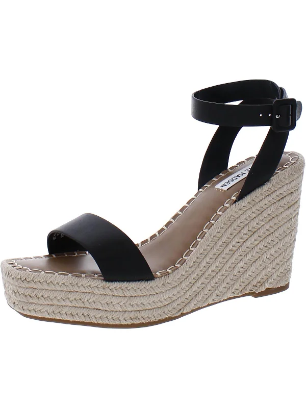 Women's Rhinestone - Embellished Open - Toe Sandals in Silver for a Glamorous Party LookUpstage Womens Leather Buckle Wedge Sandals Women's Rhinestone - Embellished Open - Toe Sandals in Silver for a Glamorous Party LookUpstage Womens Leather Buckle Wedge Sandals