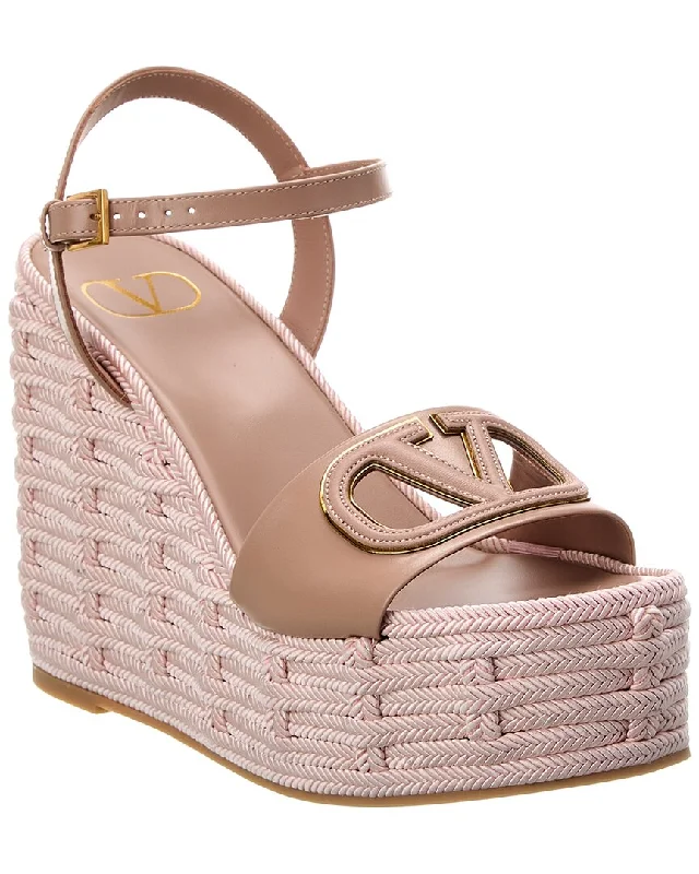 Orthopedic Women's Sandals with Arch Support in Gray for Foot HealthValentino VLogo Cutout 120 Leather Wedge Sandal Orthopedic Women's Sandals with Arch Support in Gray for Foot HealthValentino VLogo Cutout 120 Leather Wedge Sandal
