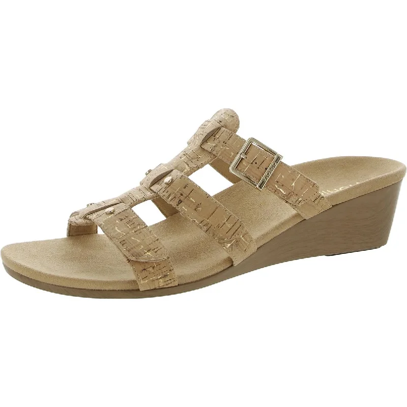 Shock - Absorbing Women's Sandals with a Soft Insole in Black for Active LifestylesVionic Womens 381 Radia Open Toe Slip On Wedge Sandals Shock - Absorbing Women's Sandals with a Soft Insole in Black for Active LifestylesVionic Womens 381 Radia Open Toe Slip On Wedge Sandals