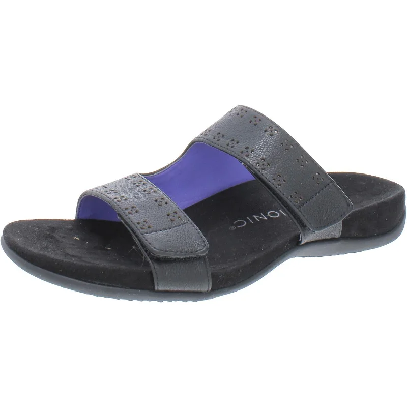 Shock - Absorbing Women's Sandals with a Soft Insole in Black for Active LifestylesVionic Womens Nakia Leather Slip On Slide Sandals Shock - Absorbing Women's Sandals with a Soft Insole in Black for Active LifestylesVionic Womens Nakia Leather Slip On Slide Sandals