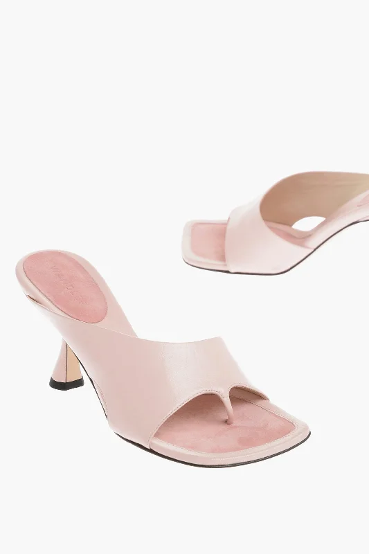 Sustainable Women's Recycled Material Sandals in Beige for Eco - Conscious ShoppersWandler Leather Julio Thong Sandals With Spool Heel 7.5Cm Sustainable Women's Recycled Material Sandals in Beige for Eco - Conscious ShoppersWandler Leather Julio Thong Sandals With Spool Heel 7.5Cm
