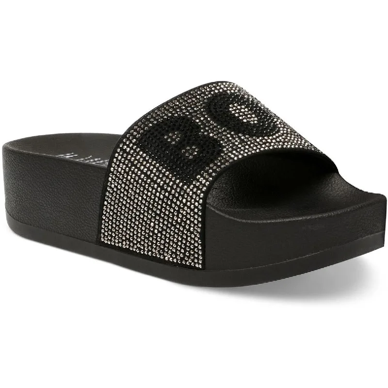 Child - Friendly Women's Sandals with a Secure Buckle in Purple for Moms on the GoWild Pair Womens Caroletta 2 Rhinestone Flatforms Slide Sandals Child - Friendly Women's Sandals with a Secure Buckle in Purple for Moms on the GoWild Pair Womens Caroletta 2 Rhinestone Flatforms Slide Sandals
