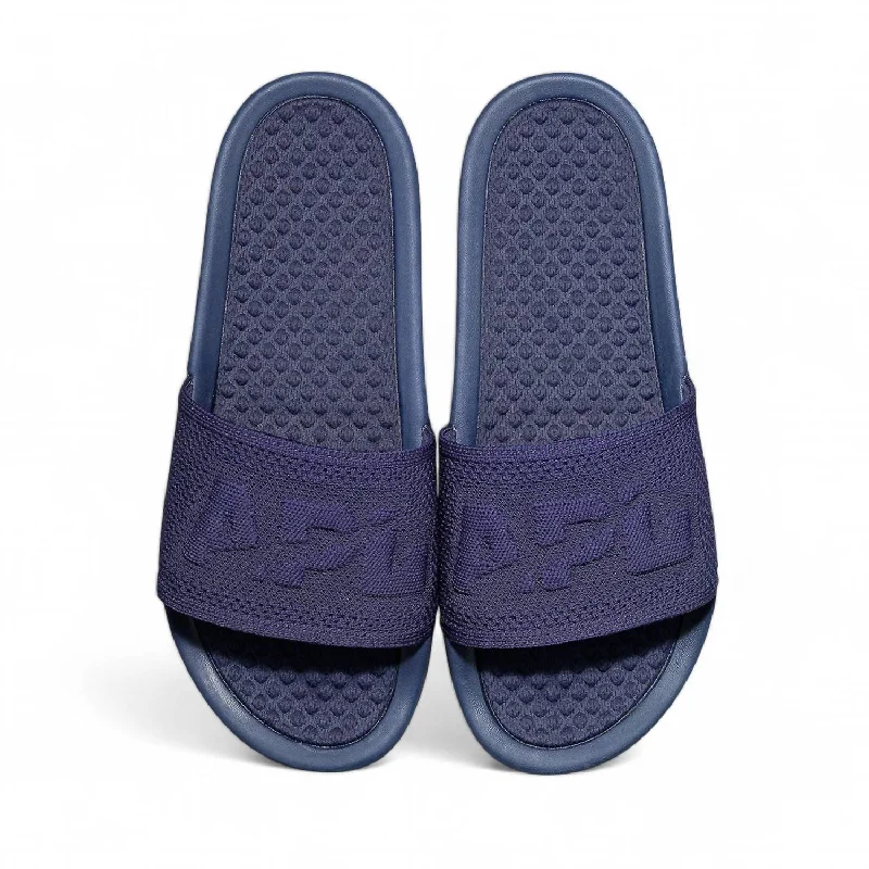 Women's Cork - Soled Espadrille Sandals with a Rope - Trimmed Upper in Navy for a Summer VibeWomen's Big Logo Techloom Slide In Navy Women's Cork - Soled Espadrille Sandals with a Rope - Trimmed Upper in Navy for a Summer VibeWomen's Big Logo Techloom Slide In Navy