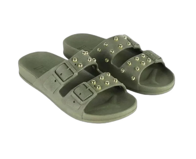 Women's Sandals with a Glitter - Coated Strap in Gold for a Sparkly Summer OutfitWomen's Florianopolis Sandal In Dark Kaki Women's Sandals with a Glitter - Coated Strap in Gold for a Sparkly Summer OutfitWomen's Florianopolis Sandal In Dark Kaki