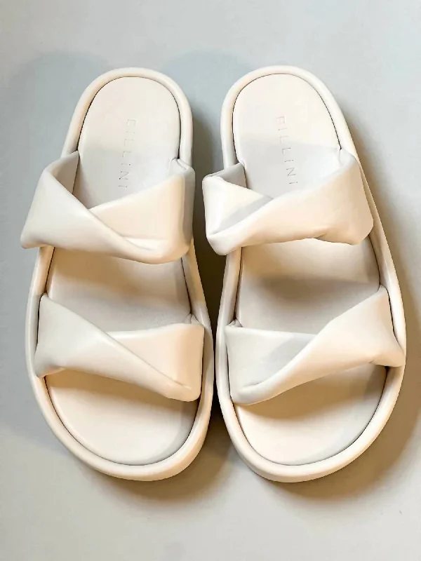 Women's Flat Slide Sandals with a Memory Foam Insole in White for All - Day ComfortWomen's Ishan Platform Slide Sandal In Bone Women's Flat Slide Sandals with a Memory Foam Insole in White for All - Day ComfortWomen's Ishan Platform Slide Sandal In Bone