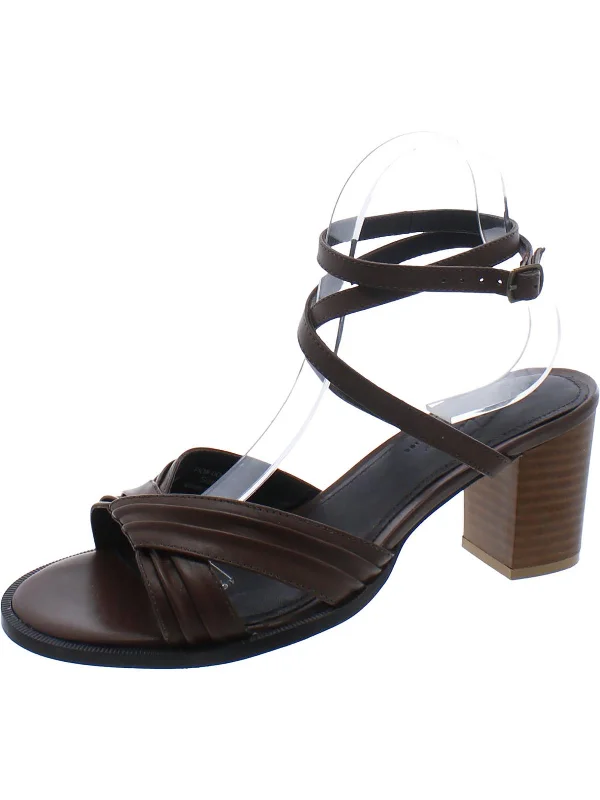 Adjustable Strap Women's Sandals with a Padded Heel in Pink for a Custom FitWomens Leather Strappy Block Heel