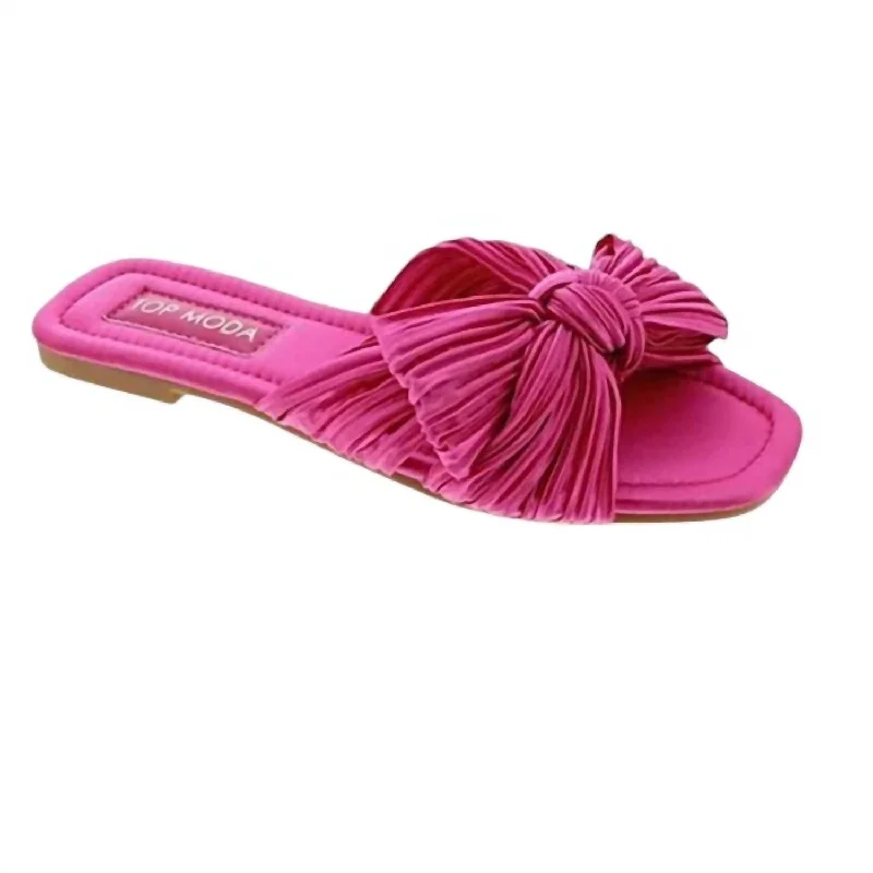 Shock - Absorbing Women's Sandals with a Soft Insole in Black for Active LifestylesWomen's Satin Bow Sandal In Fuchsia Shock - Absorbing Women's Sandals with a Soft Insole in Black for Active LifestylesWomen's Satin Bow Sandal In Fuchsia