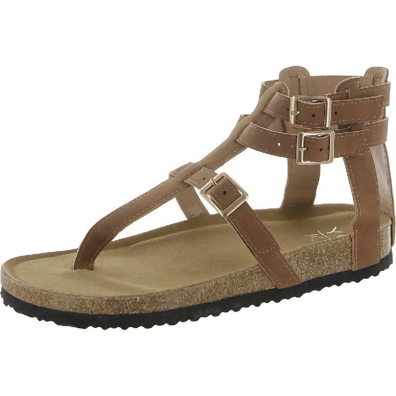 Shock - Absorbing Women's Sandals with a Soft Insole in Black for Active LifestylesYoki Womens Gian Faux-Leather Ankle Gladiator Sandals Shock - Absorbing Women's Sandals with a Soft Insole in Black for Active LifestylesYoki Womens Gian Faux-Leather Ankle Gladiator Sandals