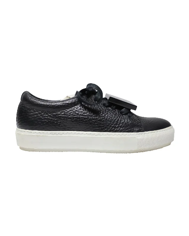 Women's Sneakers with Hidden Wedges for a Subtle Height Boost and Added StyleAcne Studios Adriana Low Top Sneakers in Black Calfskin Leather Women's Sneakers with Hidden Wedges for a Subtle Height Boost and Added StyleAcne Studios Adriana Low Top Sneakers in Black Calfskin Leather