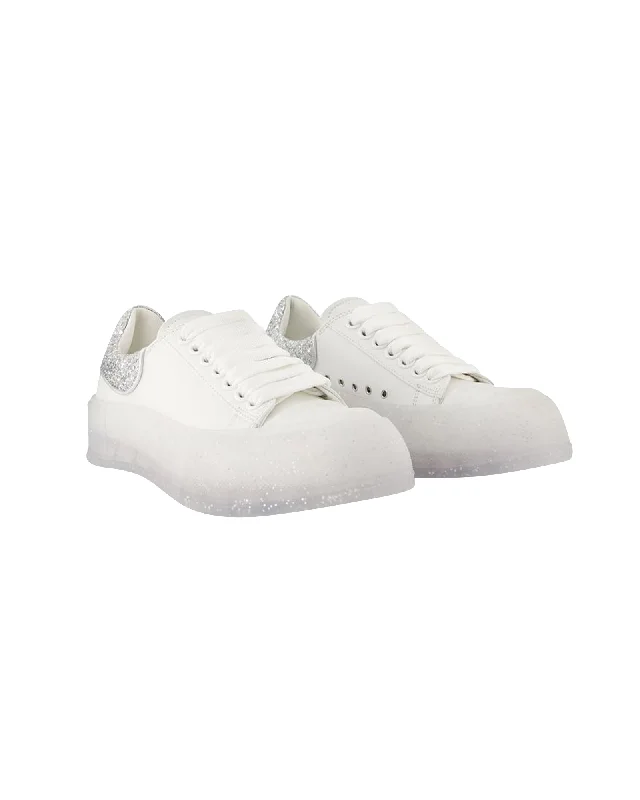 Women's Sneakers with Heel - Stabilizing Technology for Better Balance During RunningDeck Plimsoll Sneakers - Alexander McQueen - Leather - White Women's Sneakers with Heel - Stabilizing Technology for Better Balance During RunningDeck Plimsoll Sneakers - Alexander McQueen - Leather - White