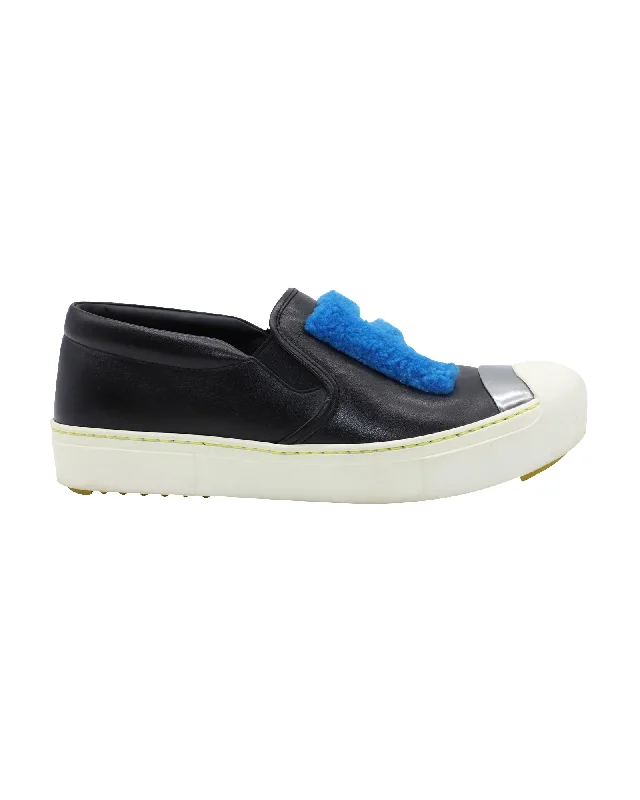 Water - Resistant Women's Hiking Sneakers with Traction Outsoles for Outdoor AdventuresFendi FF Shearling Fur Slip-On Sneaker in Black Leather Water - Resistant Women's Hiking Sneakers with Traction Outsoles for Outdoor AdventuresFendi FF Shearling Fur Slip-On Sneaker in Black Leather