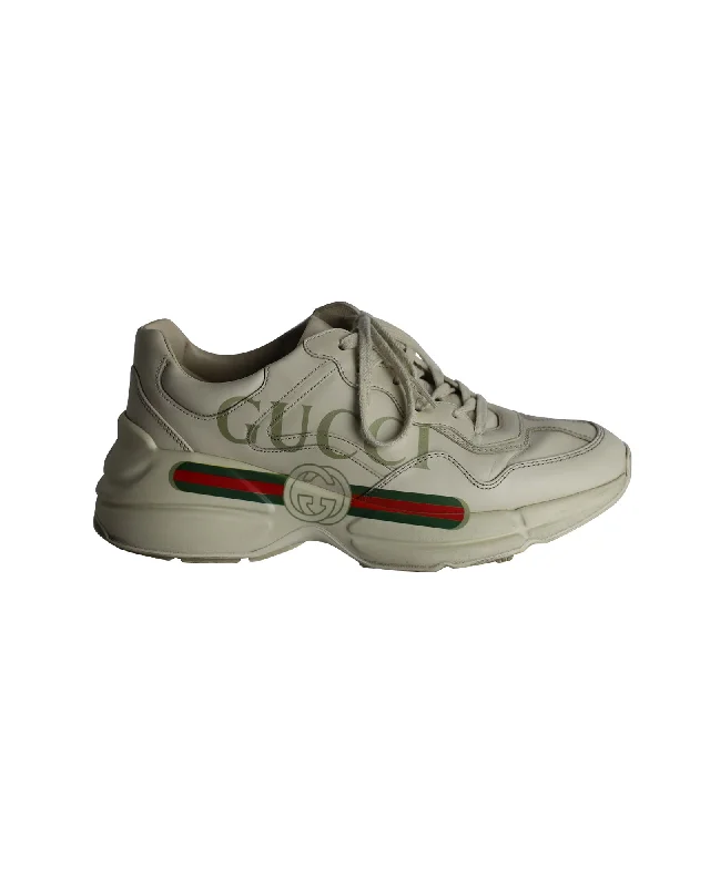 Sparkly Rhinestone - Embellished Women's Sneakers for a Glamorous and Eye - Catching LookGucci Rhyton Interlocking G Sneakers in Beige Leather Sparkly Rhinestone - Embellished Women's Sneakers for a Glamorous and Eye - Catching LookGucci Rhyton Interlocking G Sneakers in Beige Leather