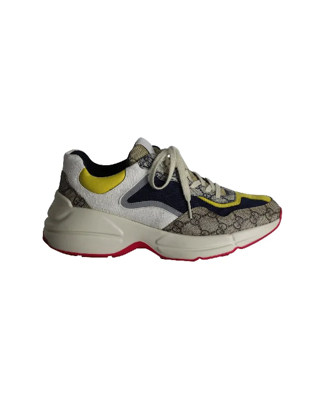 Breathable Mesh Women's Running Sneakers with Reflective Trim for Nighttime JoggingGucci Rhyton Sneakers in Multicolor Leather and Canvas Breathable Mesh Women's Running Sneakers with Reflective Trim for Nighttime JoggingGucci Rhyton Sneakers in Multicolor Leather and Canvas