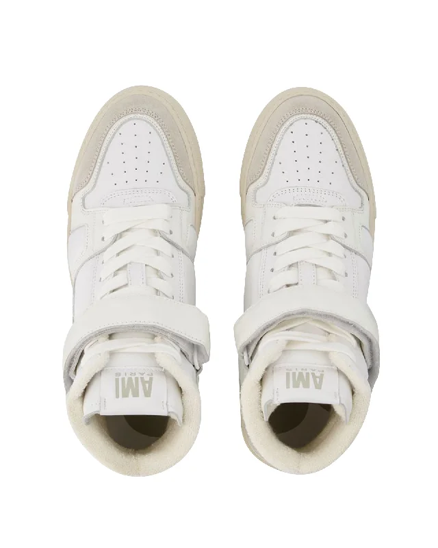 Women's Sneakers with Adjustable Straps for a Customized Fit During High - Impact ExercisesHigh-Top ADC Sneakers in White Leather Women's Sneakers with Adjustable Straps for a Customized Fit During High - Impact ExercisesHigh-Top ADC Sneakers in White Leather