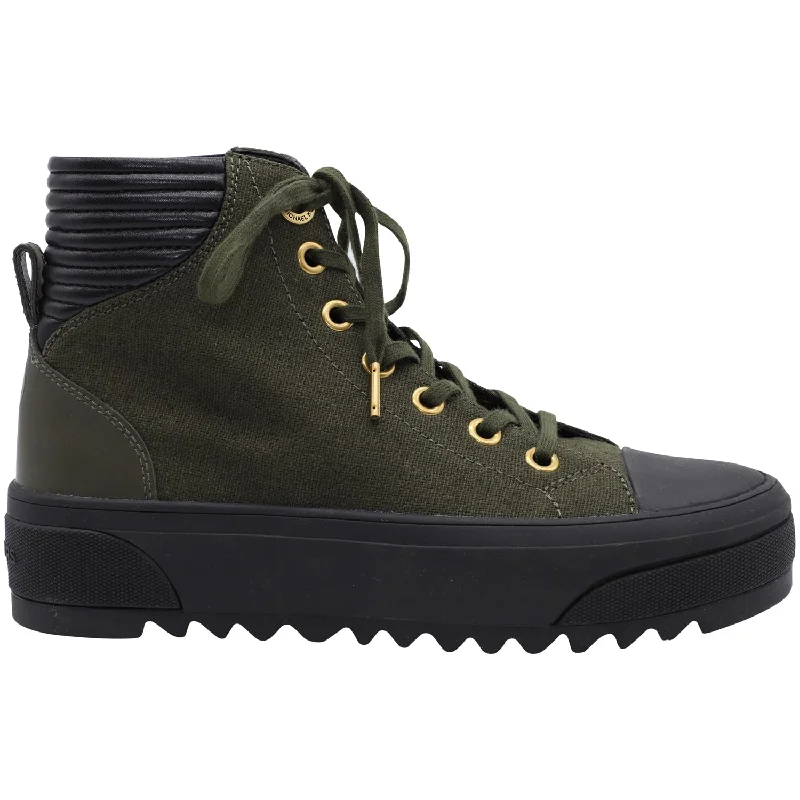 Wide - Width Women's Sneakers for Comfortable Fit for Those with Wider FeetMichael Kors Keegan High Top Sneakers in Green Canvas Wide - Width Women's Sneakers for Comfortable Fit for Those with Wider FeetMichael Kors Keegan High Top Sneakers in Green Canvas