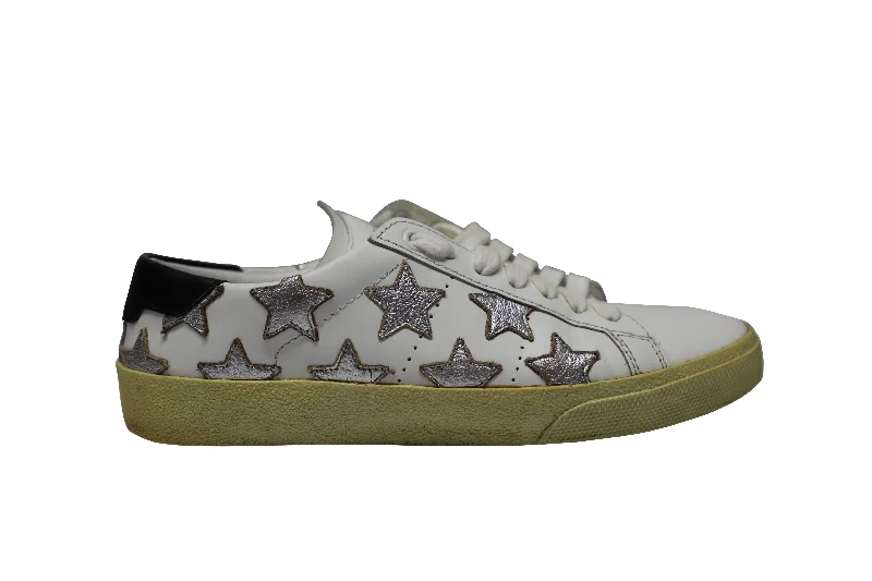 Women's Sneakers with Heel - Stabilizing Technology for Better Balance During RunningSaint Laurent Paris SL/06 Metallic Stars Low Sneakers in White Leather Women's Sneakers with Heel - Stabilizing Technology for Better Balance During RunningSaint Laurent Paris SL/06 Metallic Stars Low Sneakers in White Leather