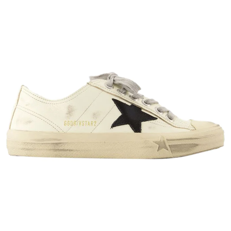 Foldable Women's Travel Sneakers for Compact Storage in LuggageV-Star 2 Sneakers - Golden Goose Deluxe Brand - Leather - White/Black Foldable Women's Travel Sneakers for Compact Storage in LuggageV-Star 2 Sneakers - Golden Goose Deluxe Brand - Leather - White/Black