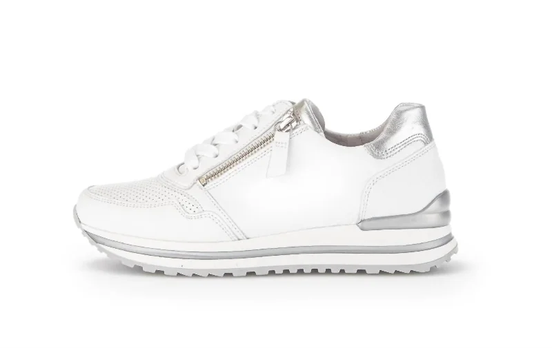 Women's Sneakers with Heel - Stabilizing Technology for Better Balance During RunningWomen's 26.528.5 Zip Sneaker In White/silver Women's Sneakers with Heel - Stabilizing Technology for Better Balance During RunningWomen's 26.528.5 Zip Sneaker In White/silver