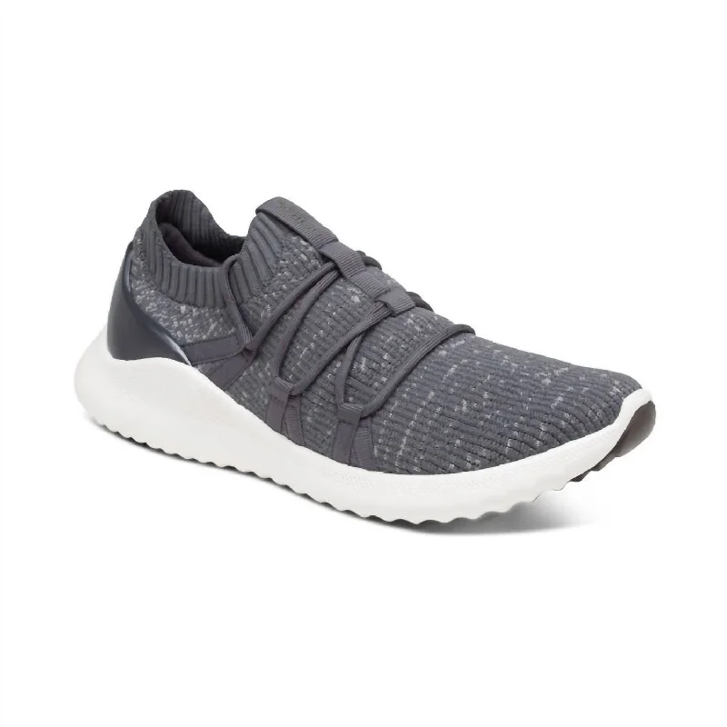 Breathable Mesh Women's Running Sneakers with Reflective Trim for Nighttime JoggingWomen's Dani Arch Support Sneaker In Charcoal Breathable Mesh Women's Running Sneakers with Reflective Trim for Nighttime JoggingWomen's Dani Arch Support Sneaker In Charcoal
