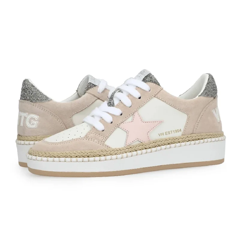 Low - Top Women's Tennis Sneakers in Bright Neon for a Pop of Color on the CourtWomen's Denisse 29 Sneaker In Raffia/pink/silver Low - Top Women's Tennis Sneakers in Bright Neon for a Pop of Color on the CourtWomen's Denisse 29 Sneaker In Raffia/pink/silver