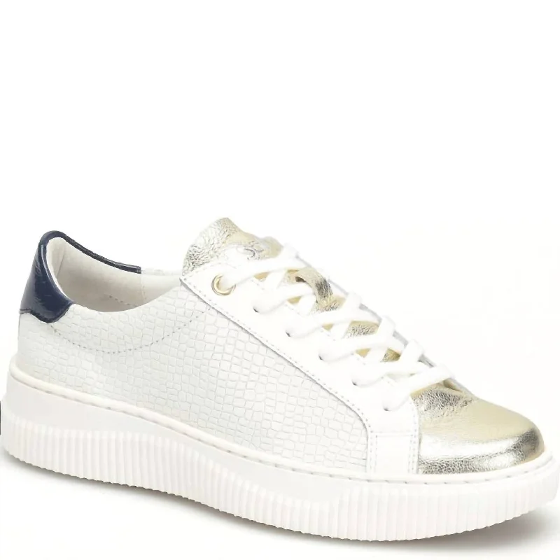 Retro - Style Women's Sneakers in Pastel Colors for a Nostalgic and Fashionable VibeWomen's Fianna Sneaker In White/ Platino Retro - Style Women's Sneakers in Pastel Colors for a Nostalgic and Fashionable VibeWomen's Fianna Sneaker In White/ Platino