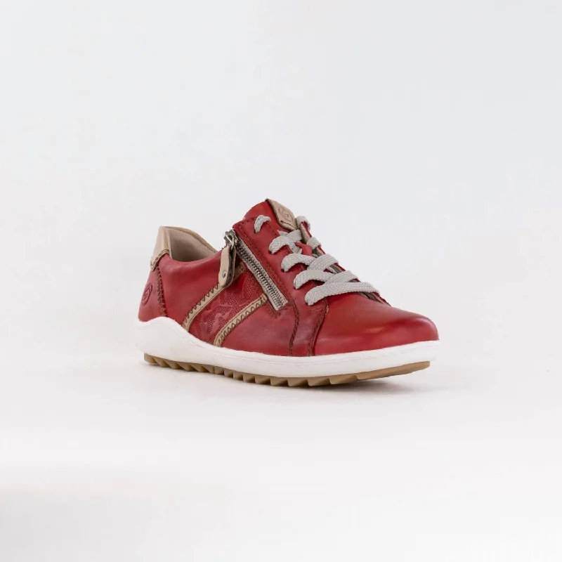Foldable Women's Travel Sneakers for Compact Storage in LuggageWomen's Liv Sneakers In Red Leather Combi Foldable Women's Travel Sneakers for Compact Storage in LuggageWomen's Liv Sneakers In Red Leather Combi