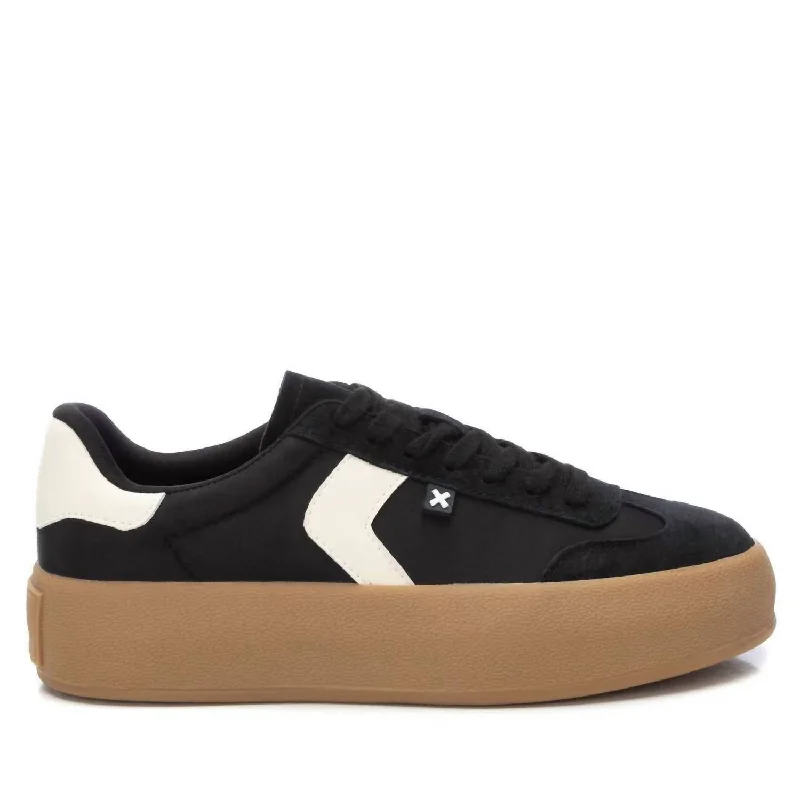 Lace - Up Women's Athletic Sneakers with Shock - Absorbing Midsoles for Intense WorkoutsWomen's Textile Sneakers In Black Lace - Up Women's Athletic Sneakers with Shock - Absorbing Midsoles for Intense WorkoutsWomen's Textile Sneakers In Black