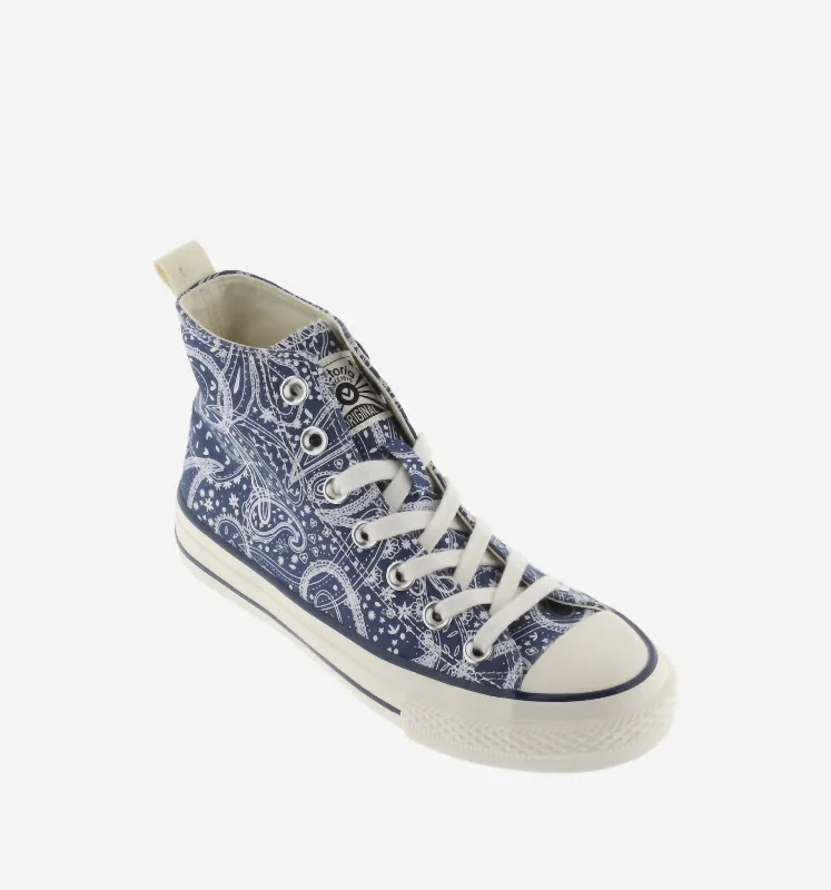 Women's Sneakers with Heel - Stabilizing Technology for Better Balance During RunningWomen's Tribu Brillo Bandana Marino Canvas Sneakers In Blue Women's Sneakers with Heel - Stabilizing Technology for Better Balance During RunningWomen's Tribu Brillo Bandana Marino Canvas Sneakers In Blue